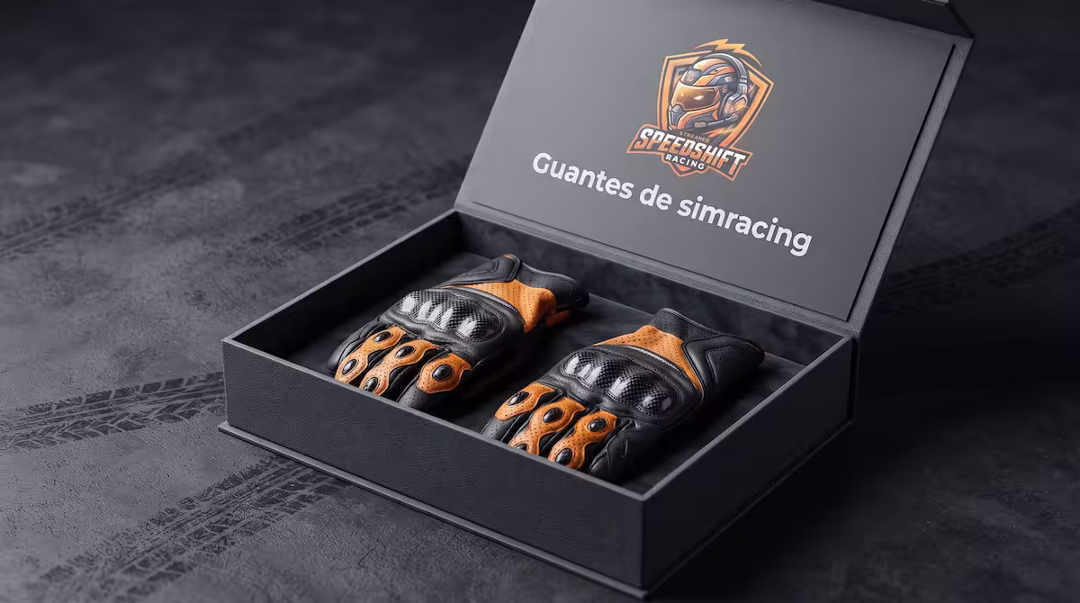 Ilustración conceptual de guante de simracing personalizado